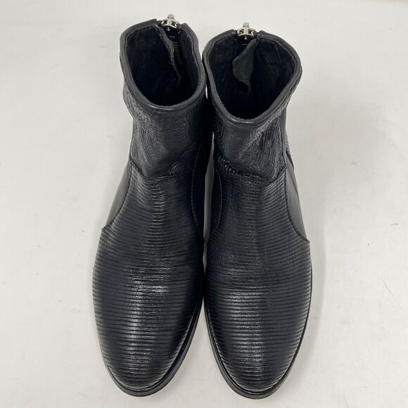 MoMa Mens Black Leather Ankle Boots Zip Chelsea Size US 7.5 Made In Italy 38 - Picture 6 of 8